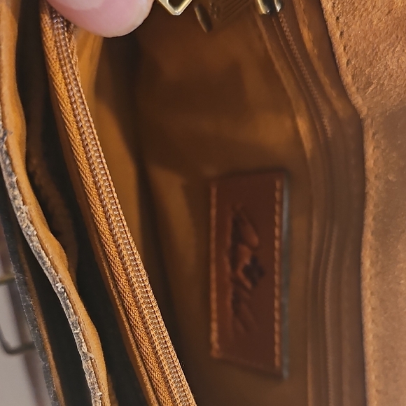 Patricia Nash Brown Multi-Color Travel Stamp Shoulder Bag 9"x7" - Picture 9 of 12